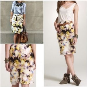 J.  CREW Linen-Silk Fleurette Watercolor Skirt | SZ 2